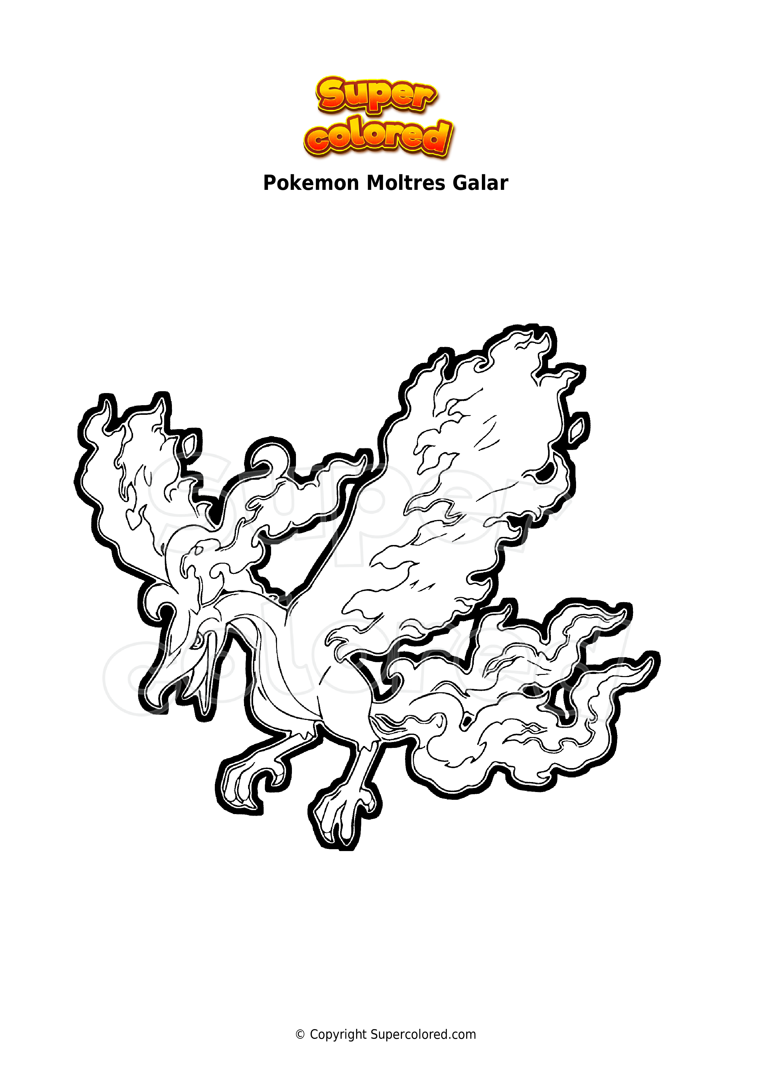 Galarian Moltres coloring page 