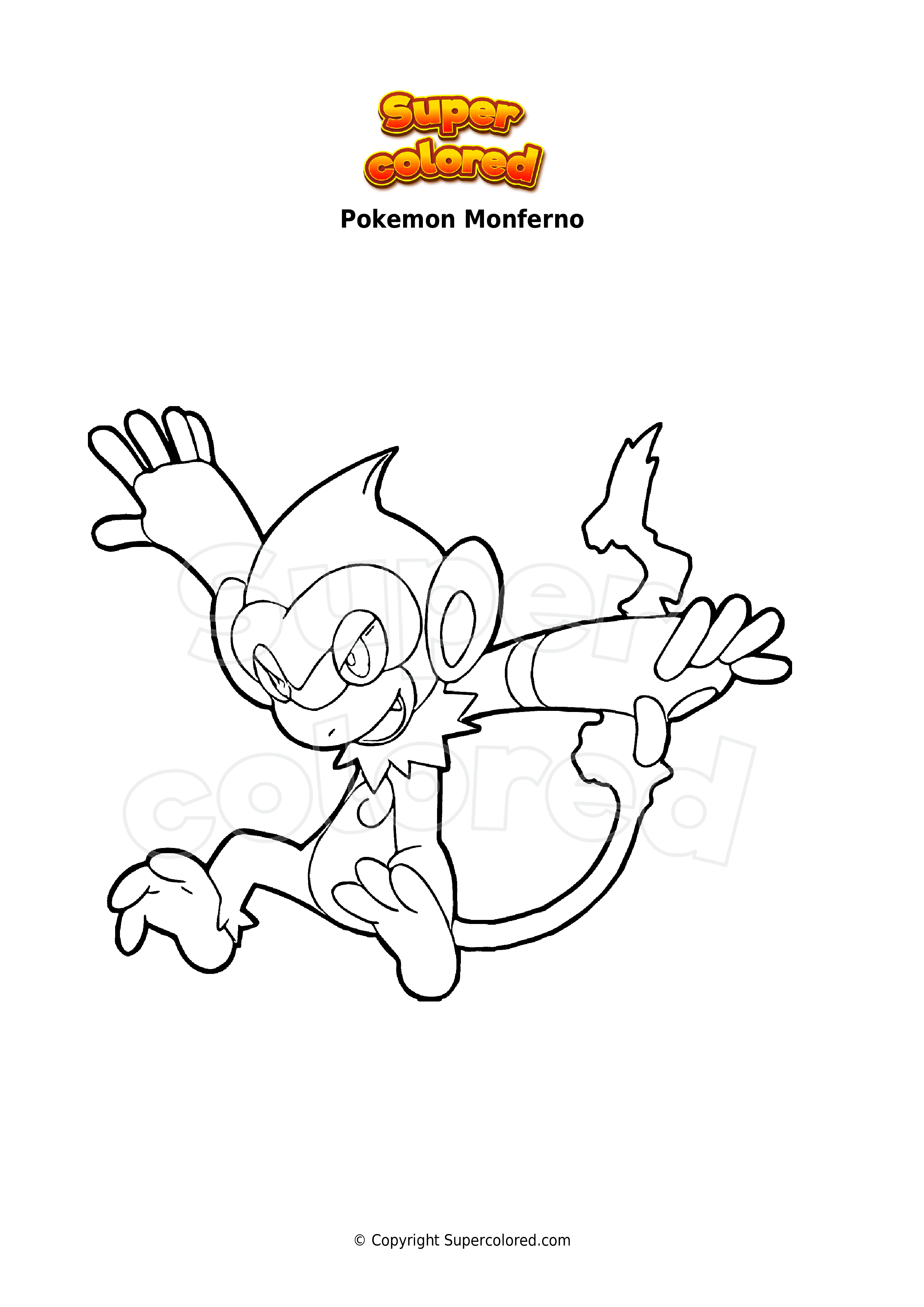 Coloring Page Pokemon Monferno