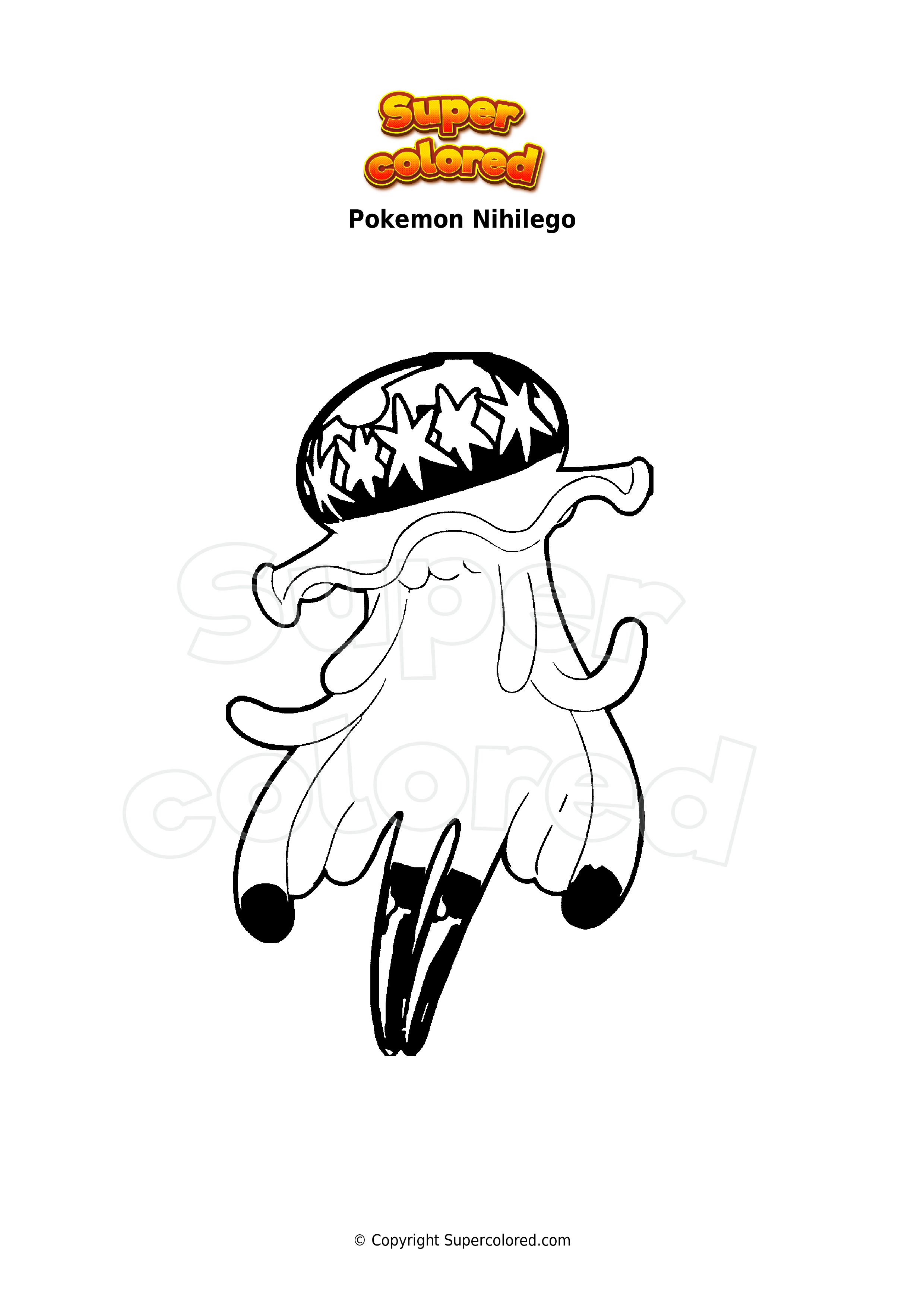 10 Desenhos de Pokémon Nihilego para Imprimir e Colorir