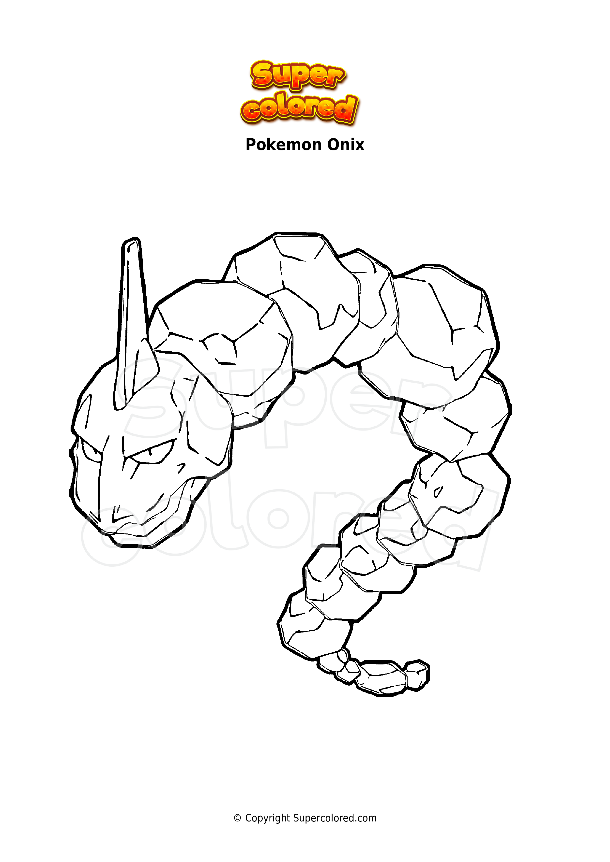 Onix Pokemon  Pokemon coloring pages, Pokemon coloring, Pikachu coloring  page