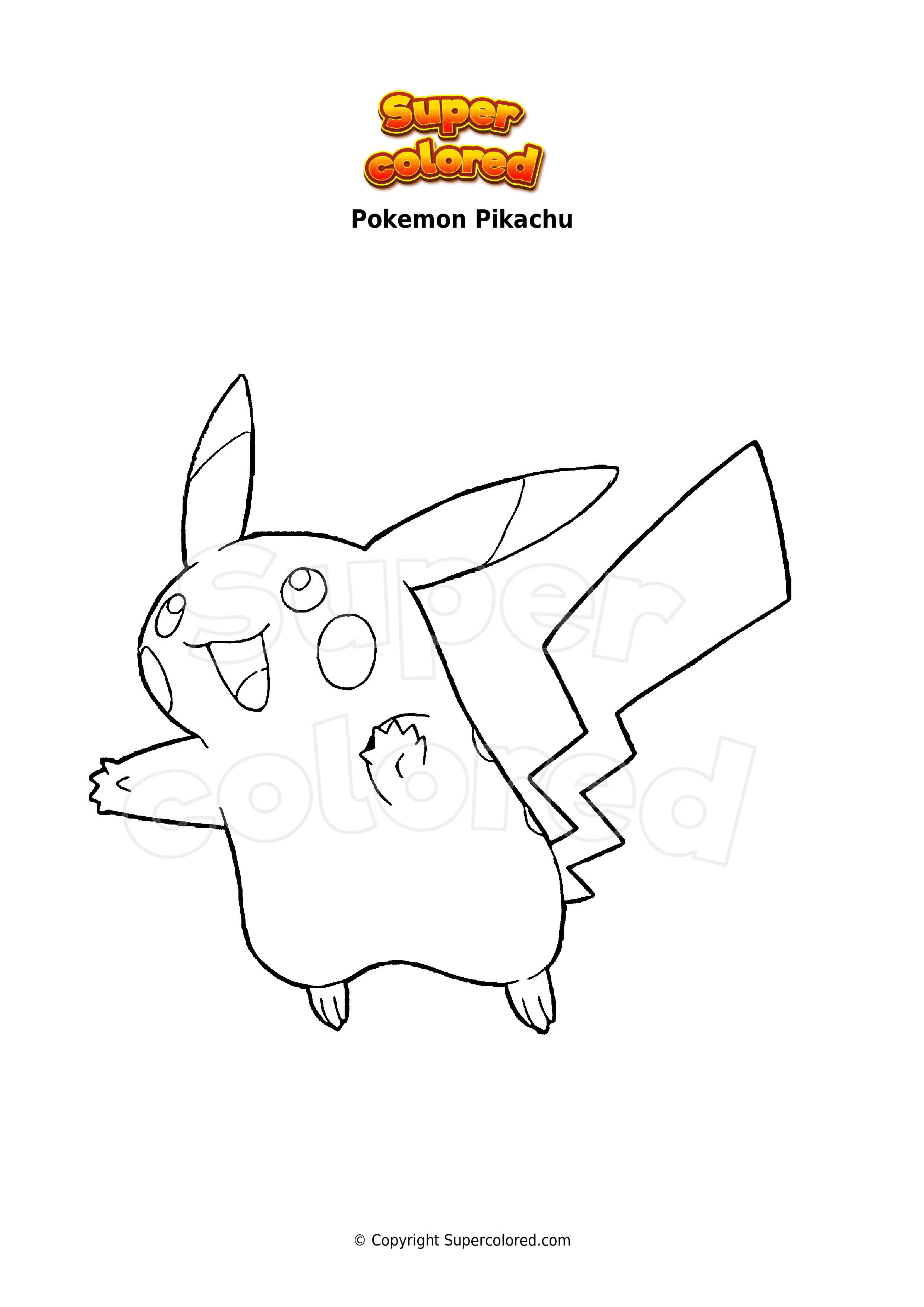Coloring page Pokemon Pikachu - Supercolored.com