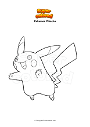 Coloring page Pokemon Pikachu