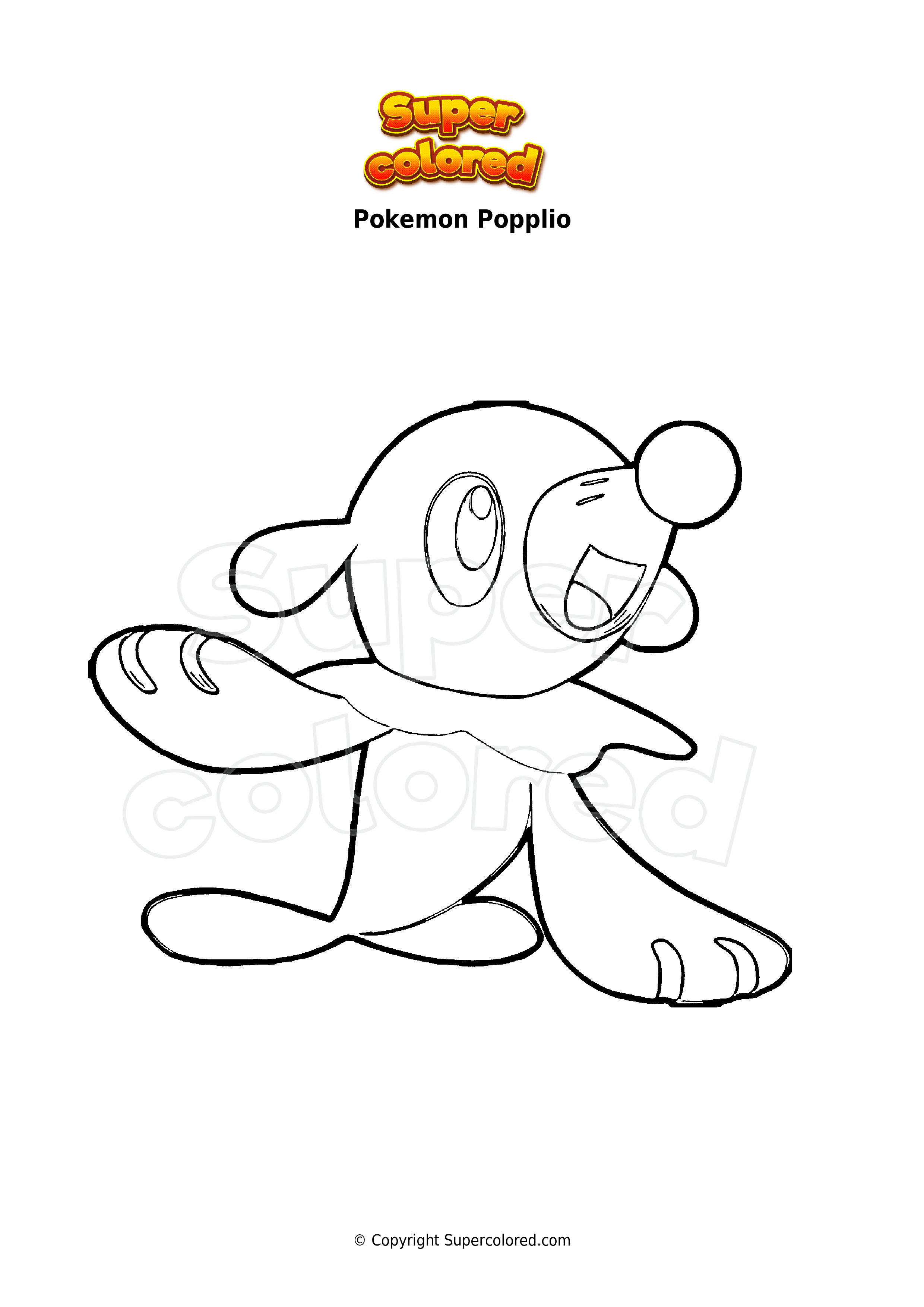 Coloring page Pokemon Popplio - Supercolored.com