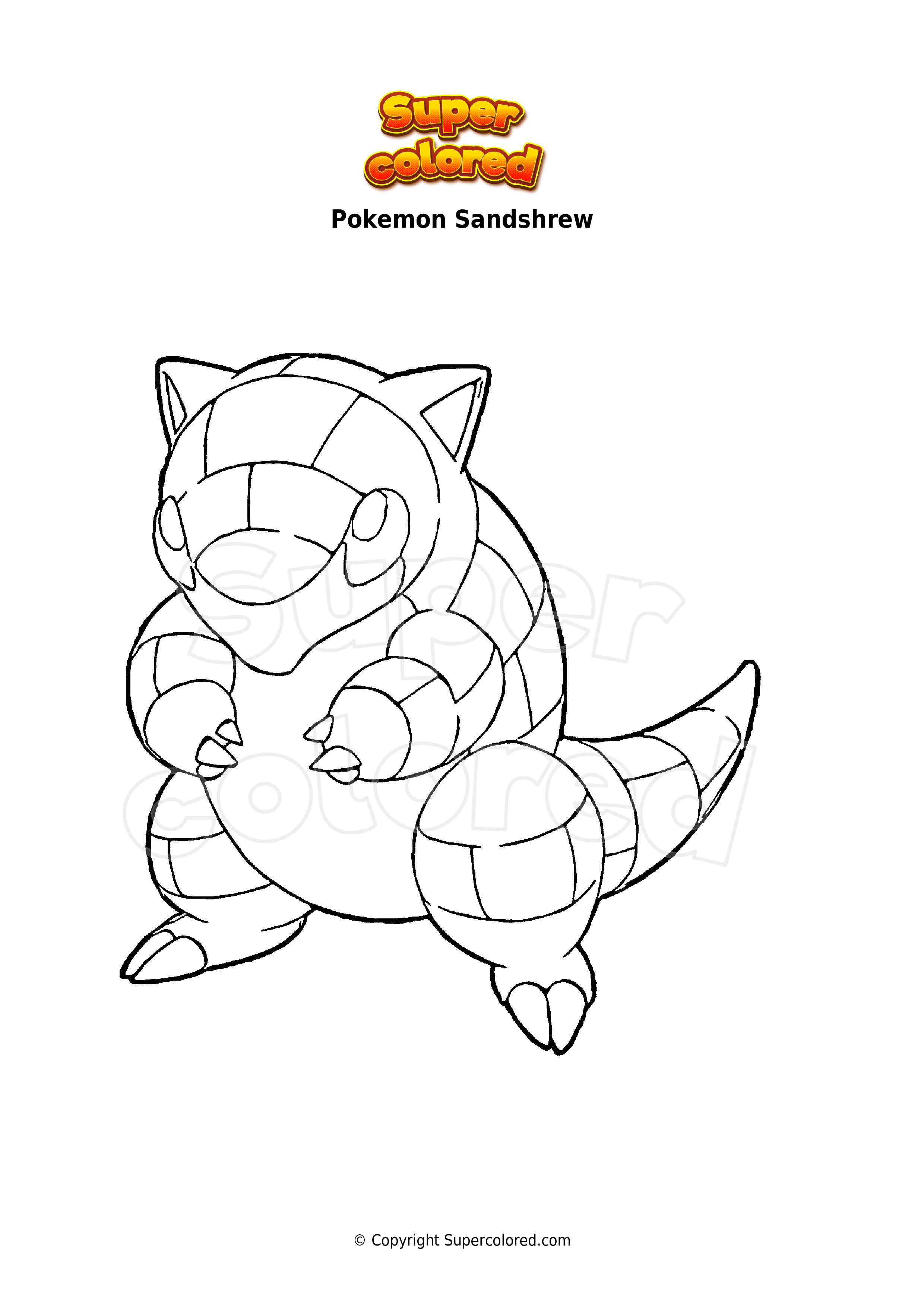 pokemon coloring pages sandshrew