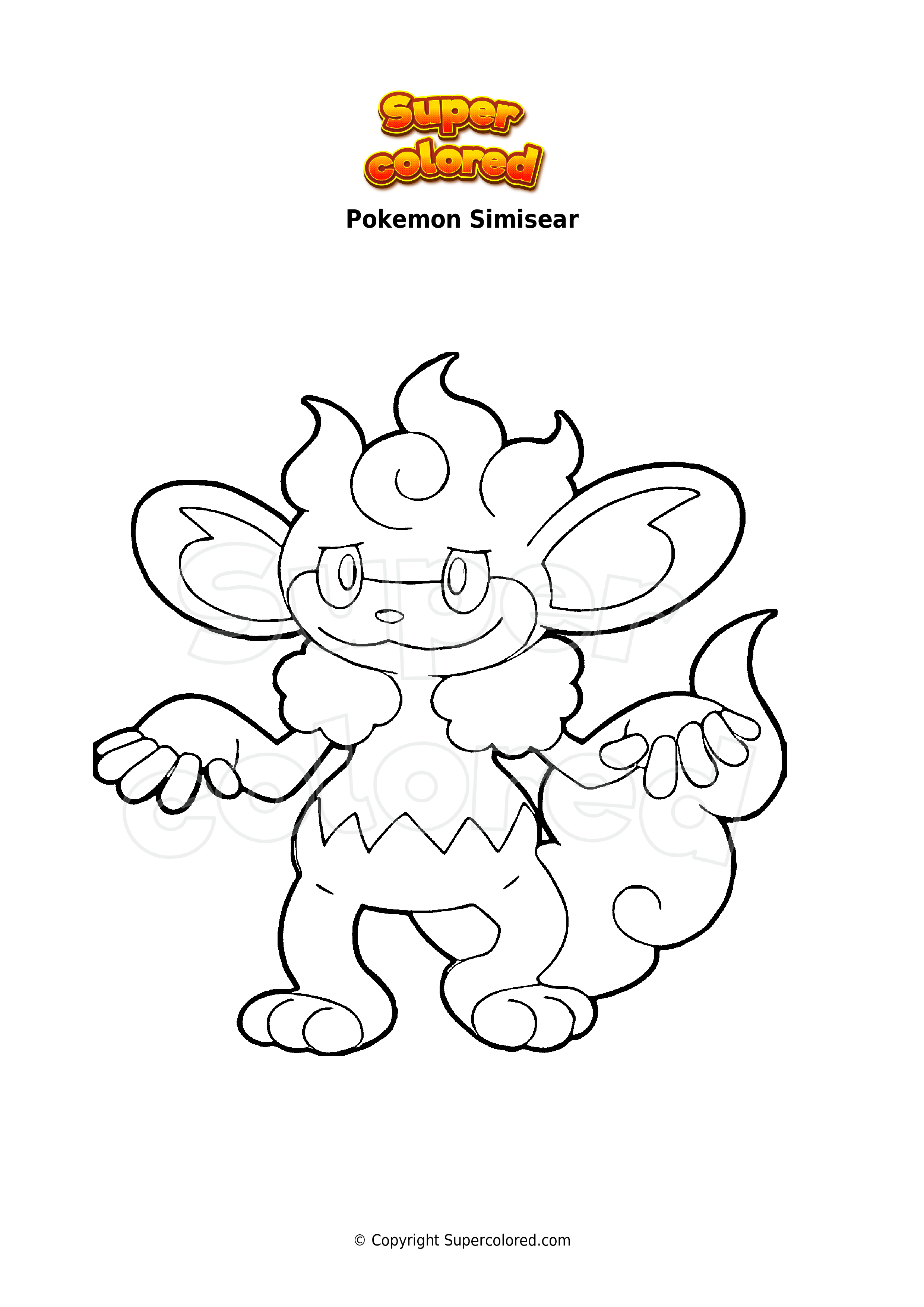 Coloring page Pokemon Simisear - Supercolored.com