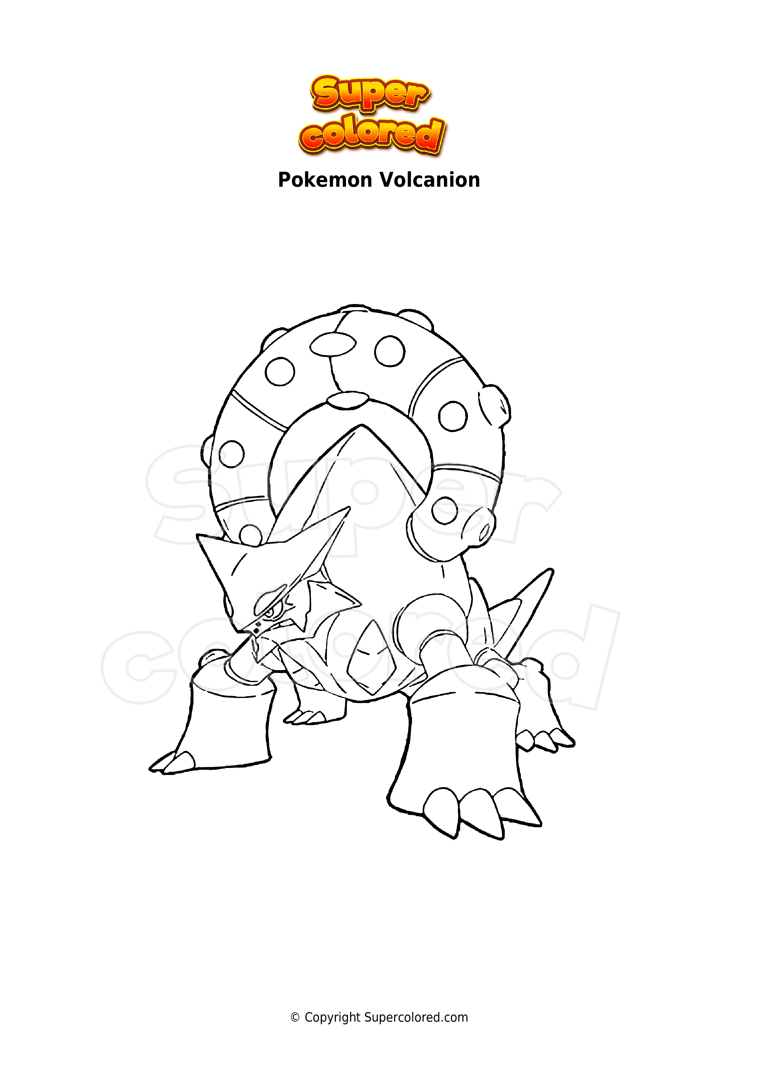 Coloring page Pokemon Volcanion - Supercolored.com