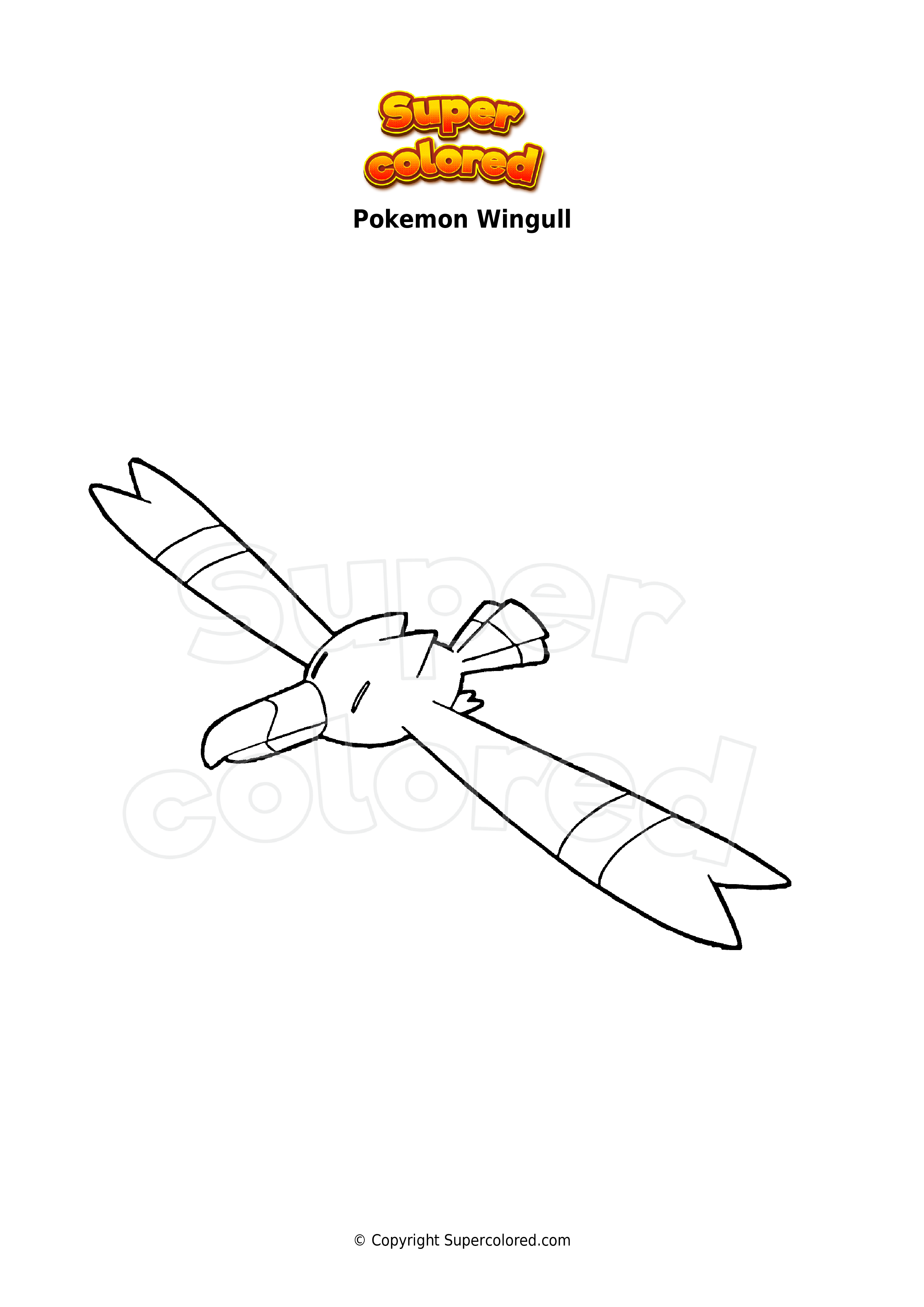 Coloring Page Pokemon Wingull Supercolored Com
