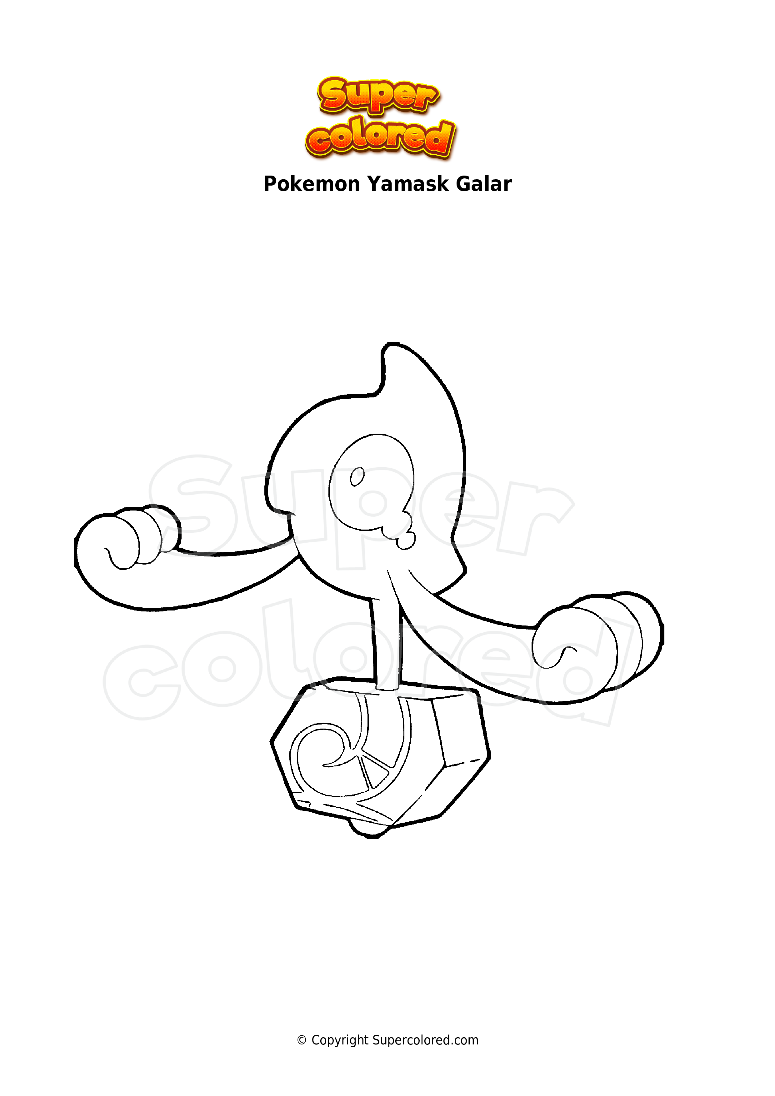 Coloring page Pokemon Yamask Galar - Supercolored.com