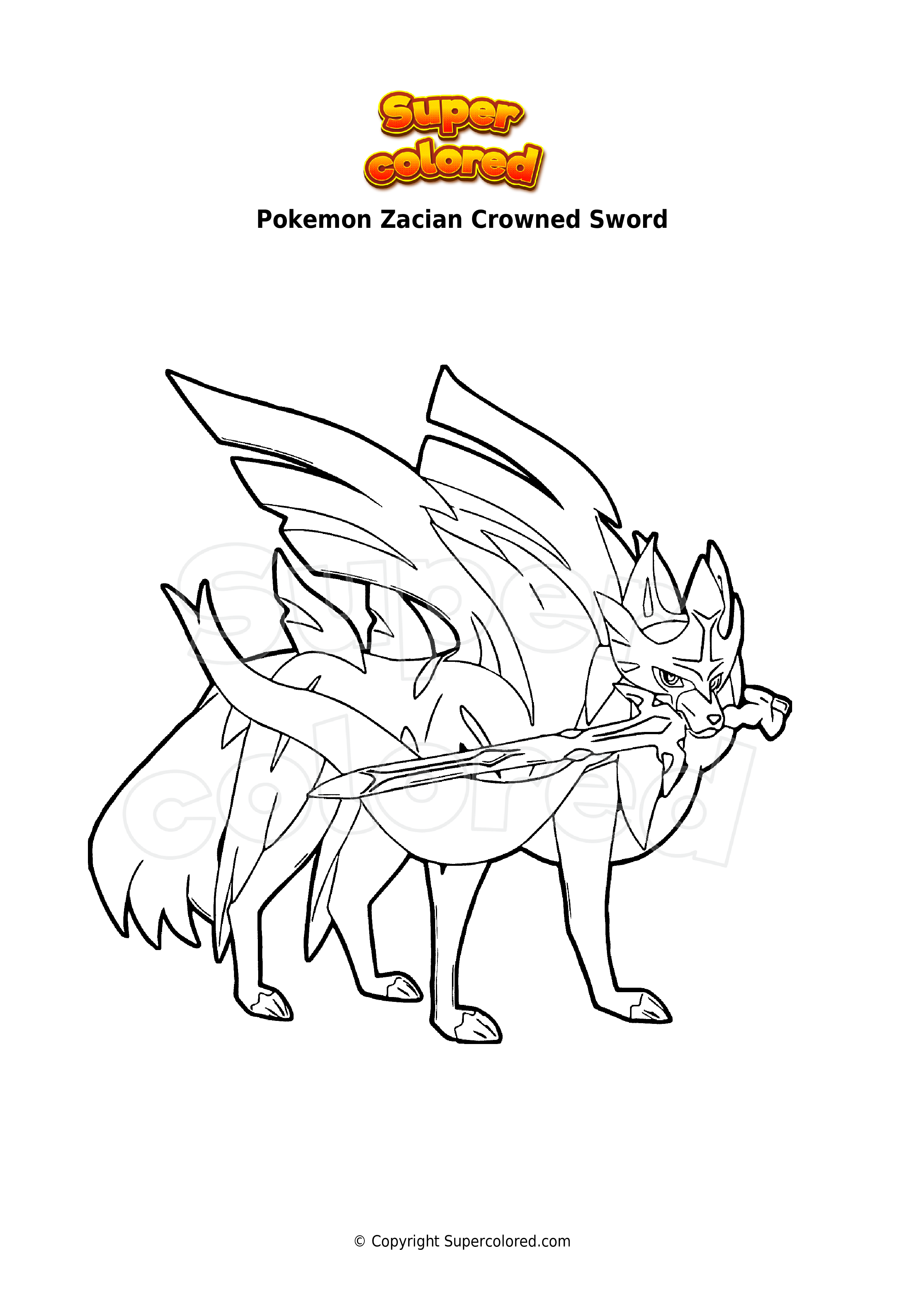 Pokemon Zacian Coloring Pages Xcolorings Com Pokemon Coloring Pages ...