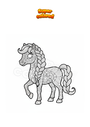 Coloring page Pony with Braids Mandala Zentangle
