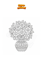 Coloring page Potted Flowers Mandala Zentangle