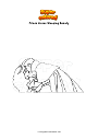 Coloring page Prince kisses Sleeping Beauty