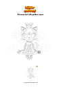 Coloring page Princess cat with golden crown