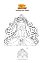 Coloring page Princess with red hair