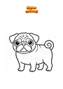 Coloring page Pug dog