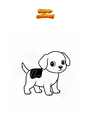 Coloring page Puppy with blotch
