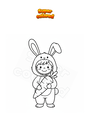 Coloring page Rabbit disguise with carrot