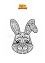 Coloring page Rabbit Head Mandala Zentangle