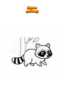 Coloring page Raccoon walking