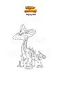 Coloring page Pokemon Raging Bolt