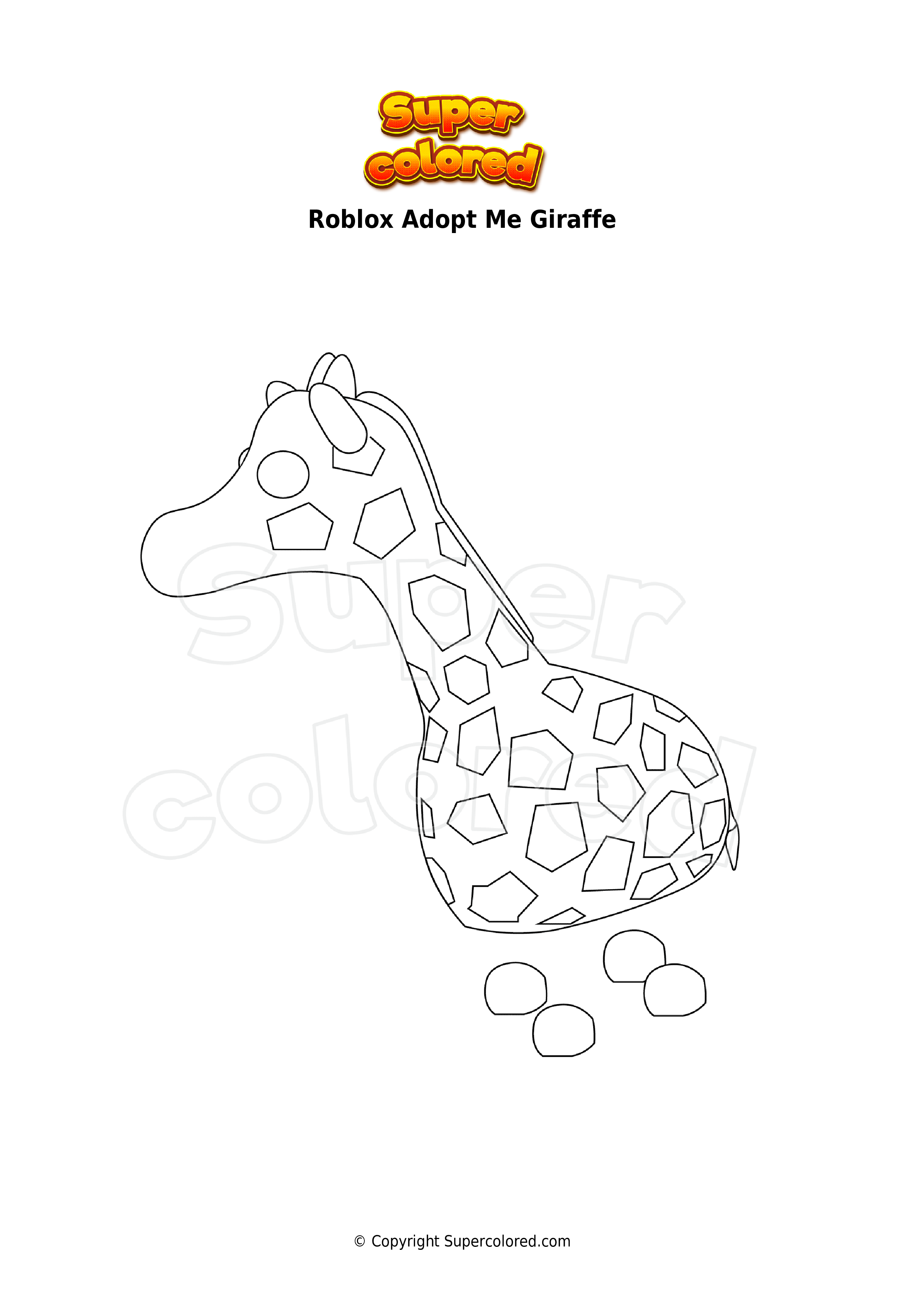 Coloring page Roblox Adopt Me Giraffe - Supercolored.com