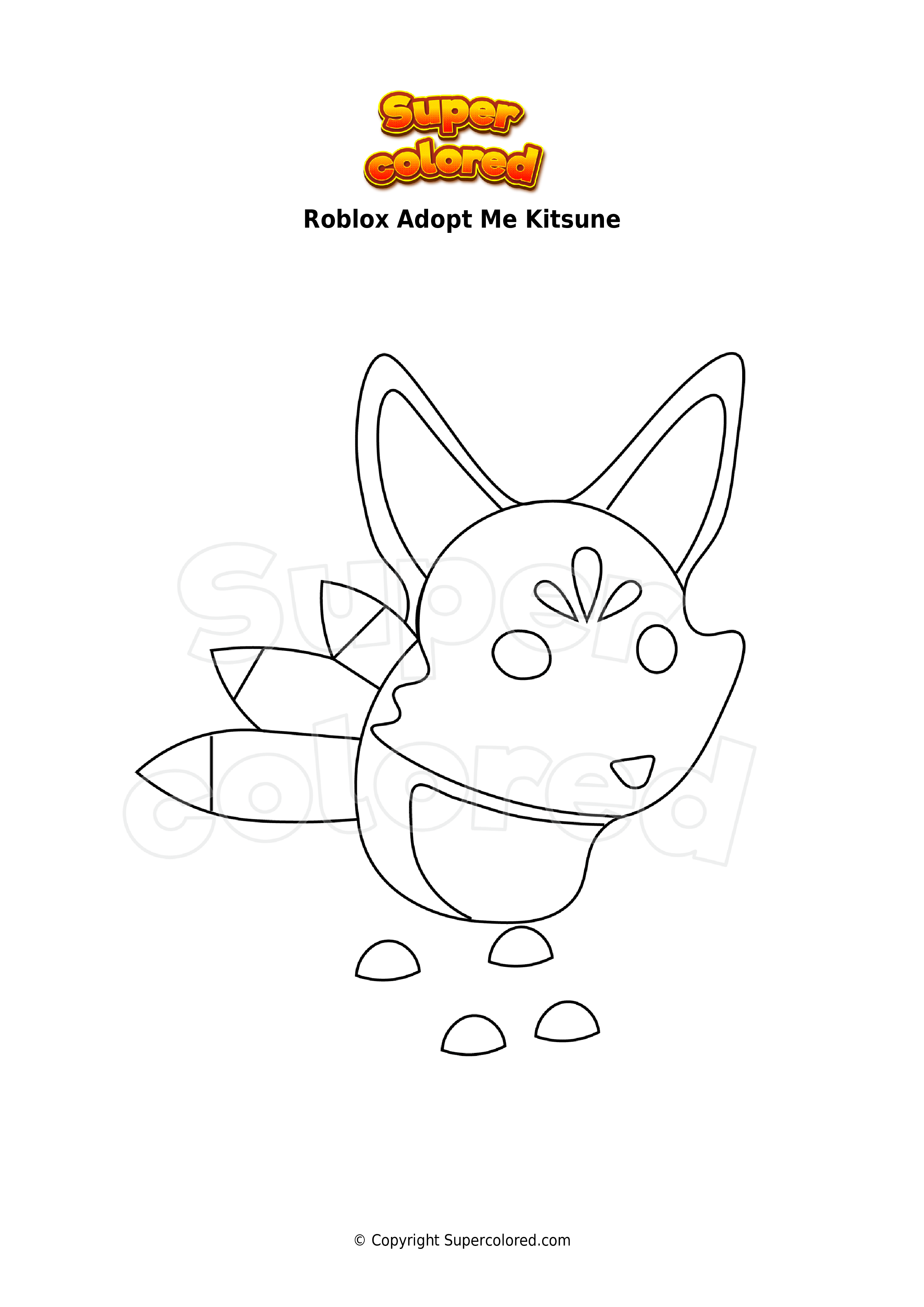 Coloring page Roblox Adopt Me Kitsune   Supercolored.com