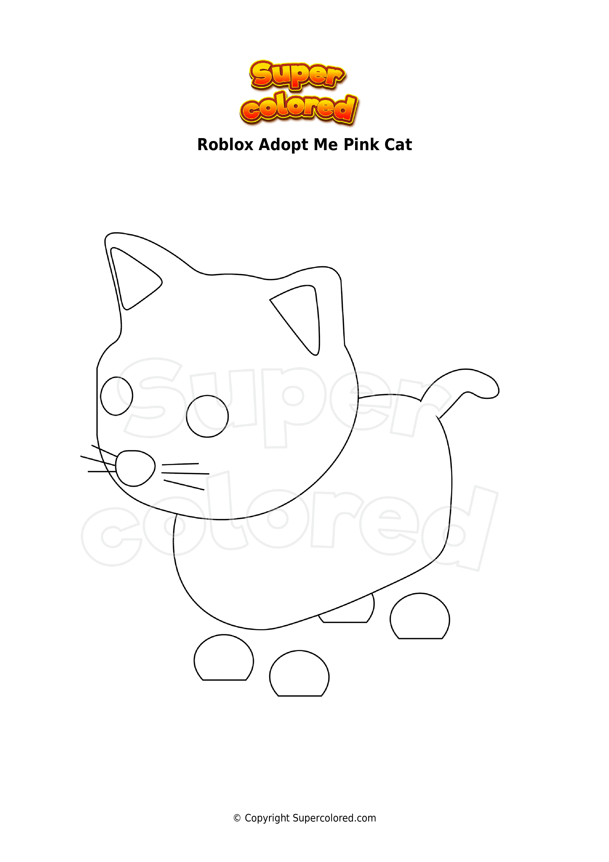 Roblox Adopt Me Pink Cat Coloring Page Printable | My XXX Hot Girl