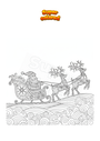 Coloring page Santa's Sleigh Mandala Zentangle