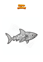 Coloring page Shark Mandala Zentangle