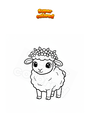 Coloring page Sheep with flower crown