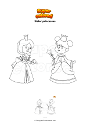 Coloring page Sister princesses