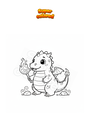 Coloring page Small fire dragon