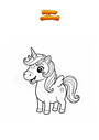 Coloring page Smiling unicorn