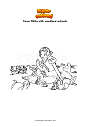 Coloring page Snow White with woodland animals