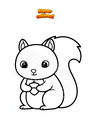 Coloring page Squirrel sitting
