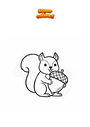 Coloring page Squirrel with acorn