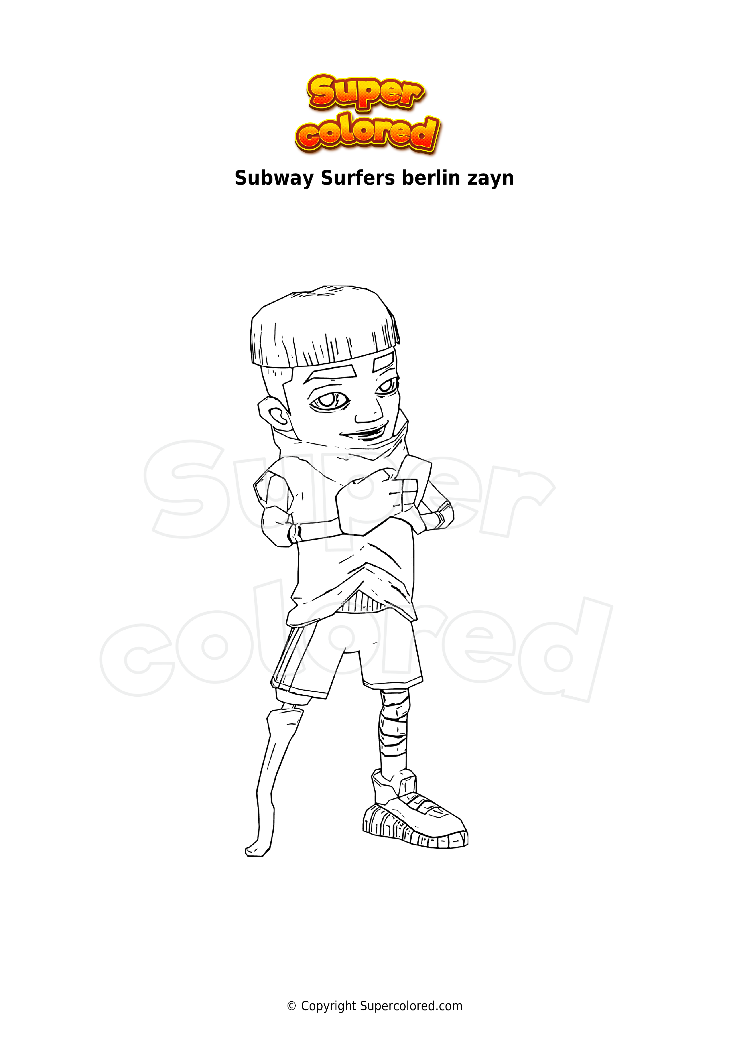 Coloring page Subway Surfers berlin zayn 