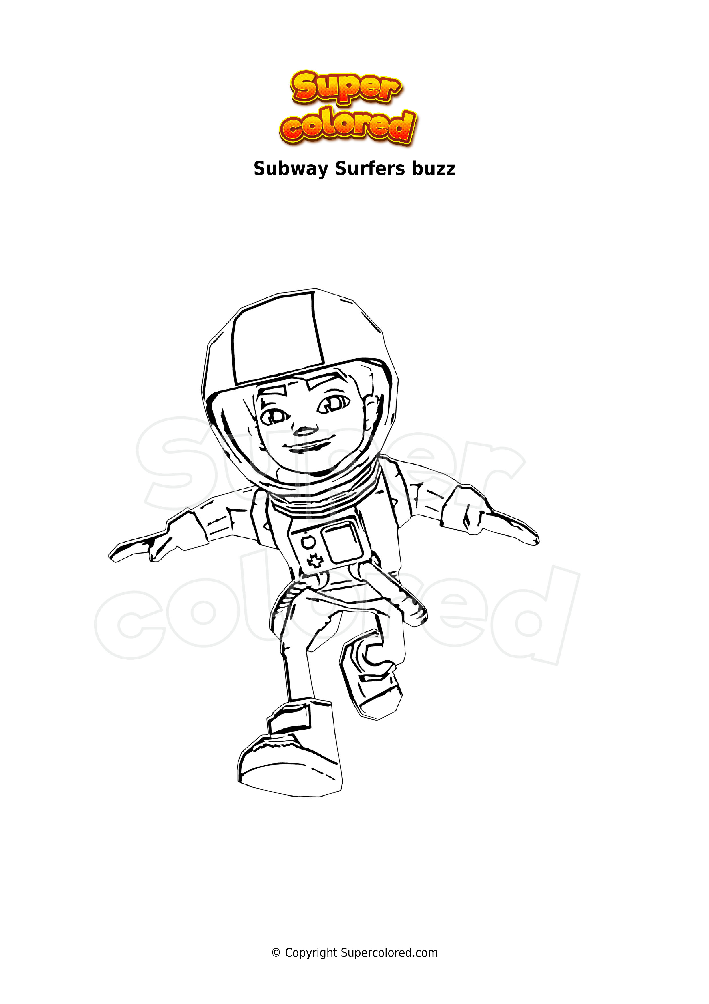Coloring page Subway Surfers jake 2 - Supercolored.com
