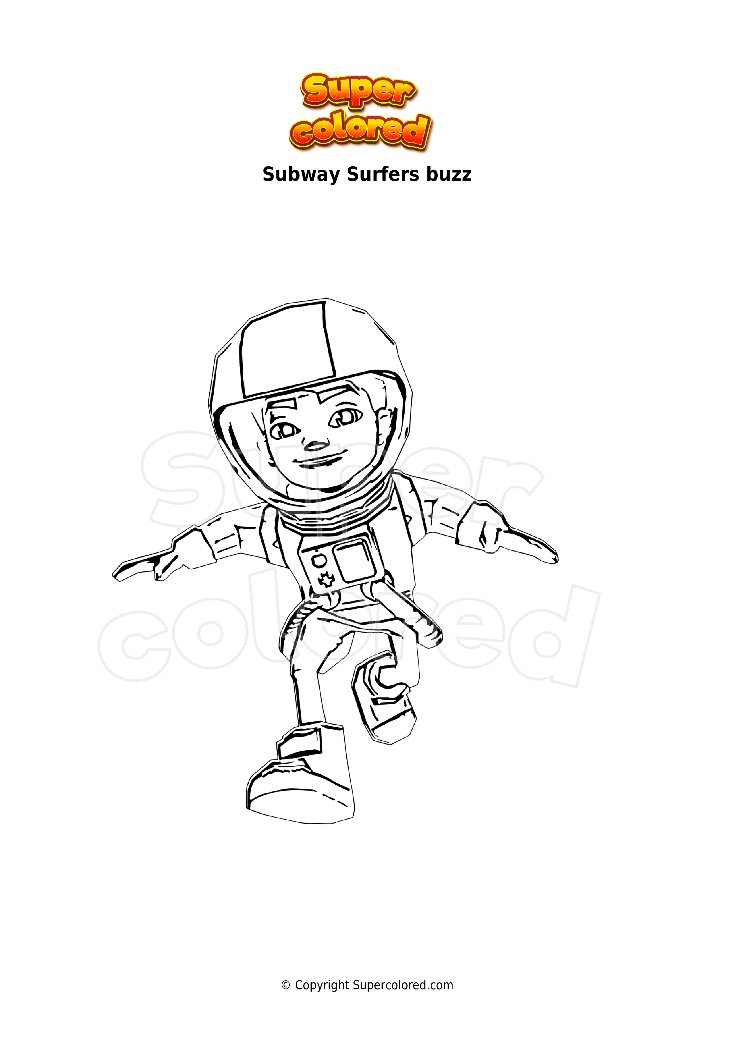 Coloring page Subway Surfers hugo zurich 