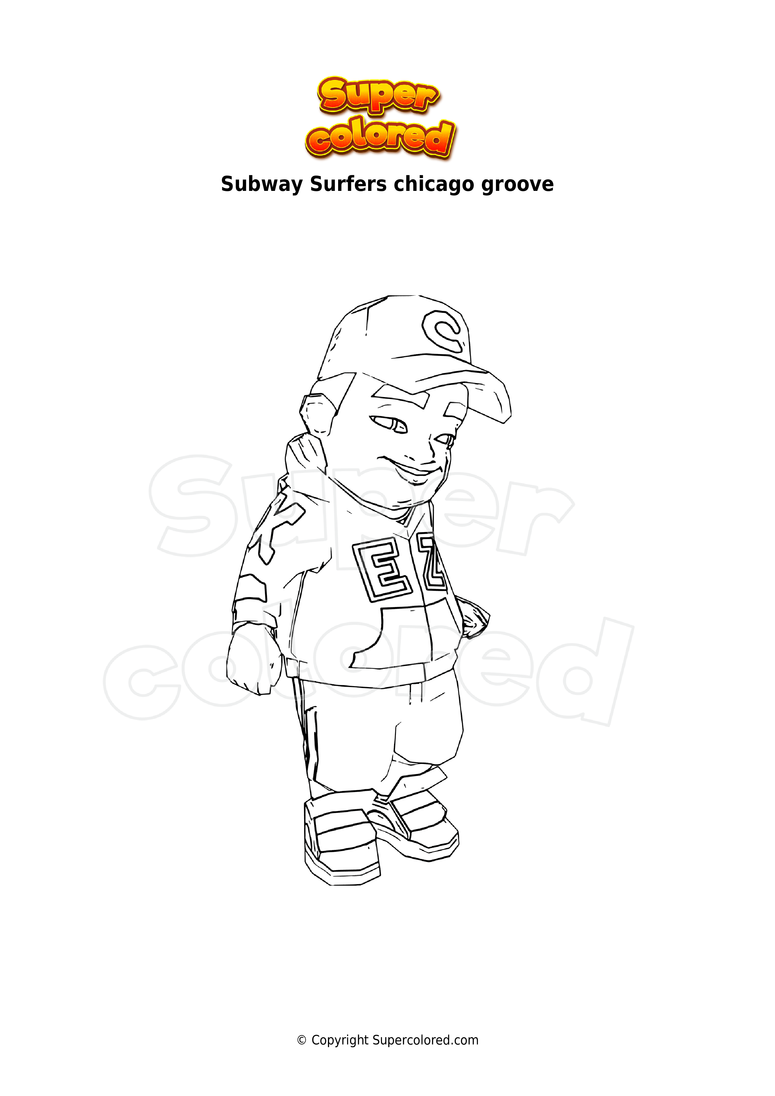 Coloring page Subway Surfers barcelona - Supercolored.com