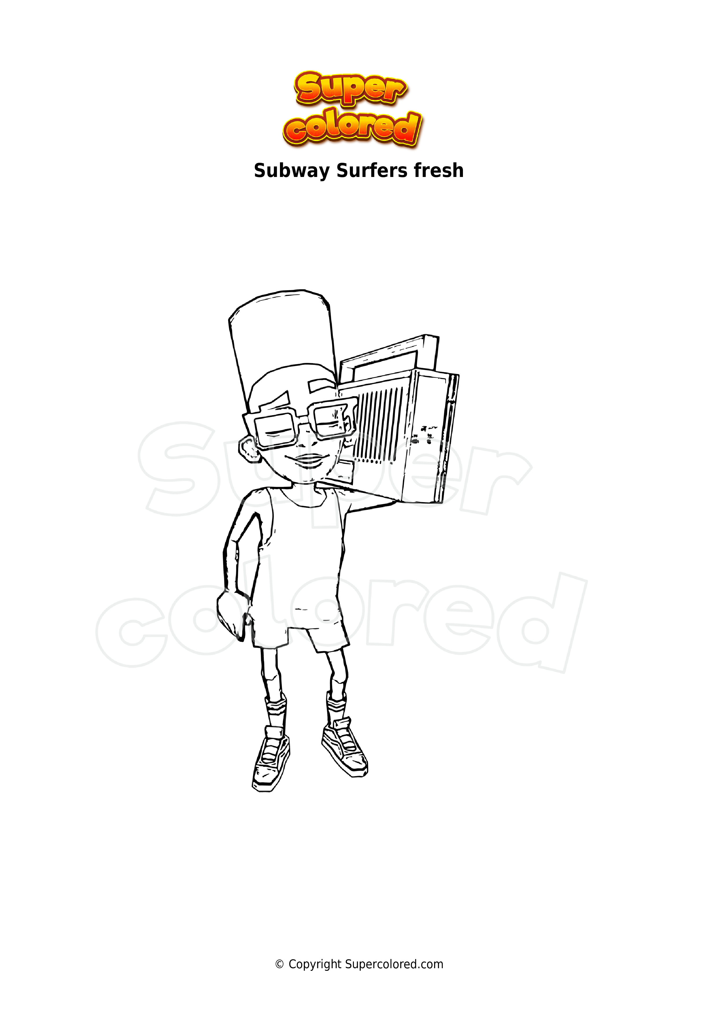 Subway Surfers Coloring Pages Printable for Free Download