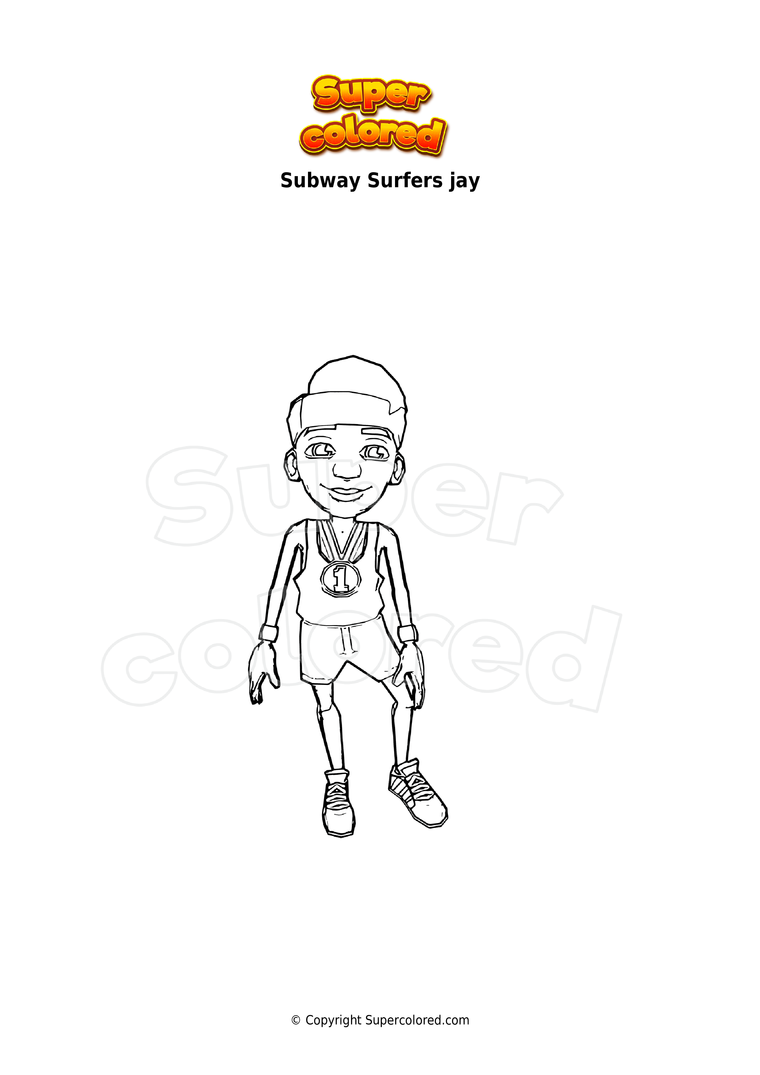 Jay From Subway Surfers Coloring Page Free Printable Coloring Pages