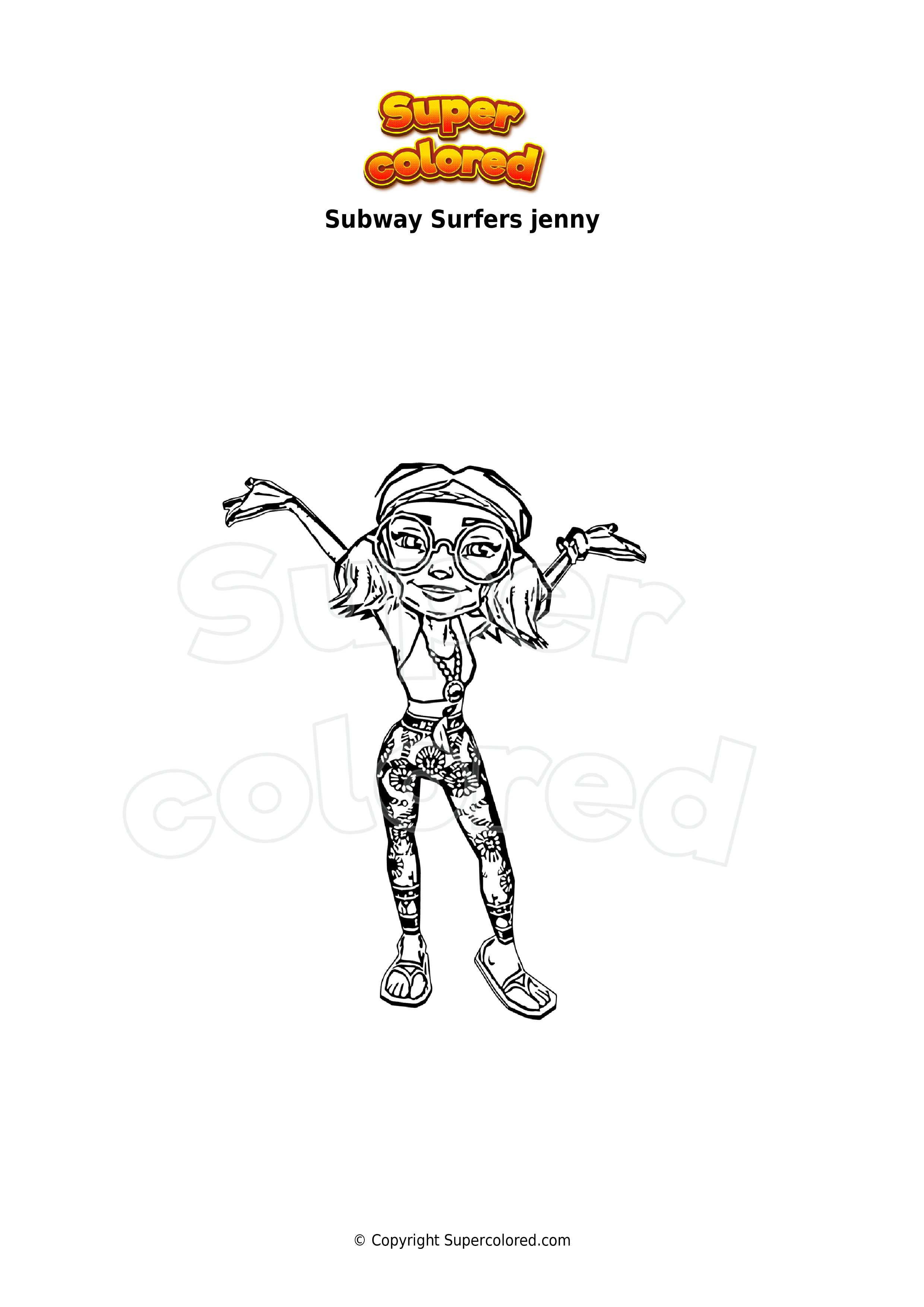 Coloring page Subway Surfers zuri city 