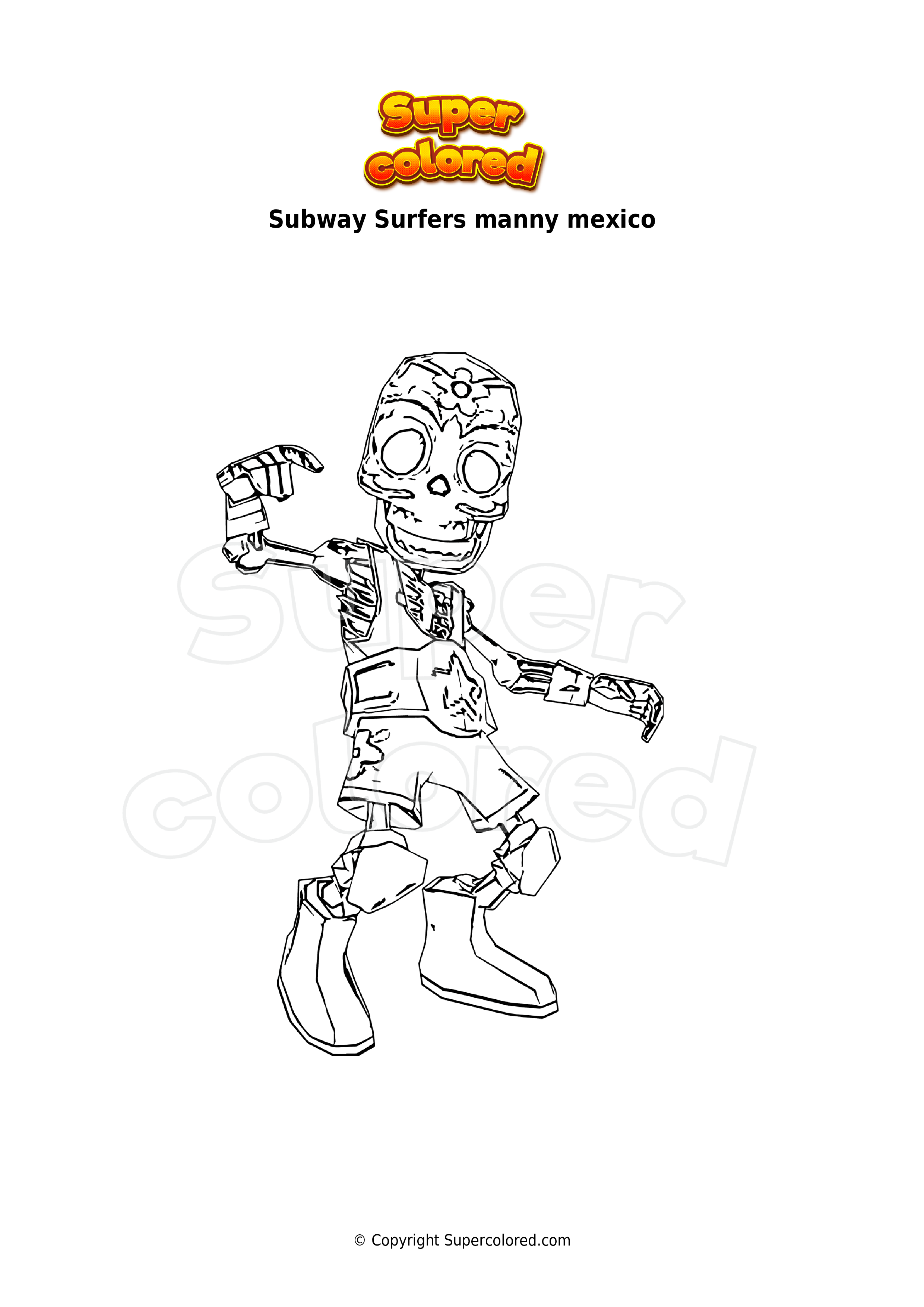 Subway Surfers Coloring Pages Printable for Free Download