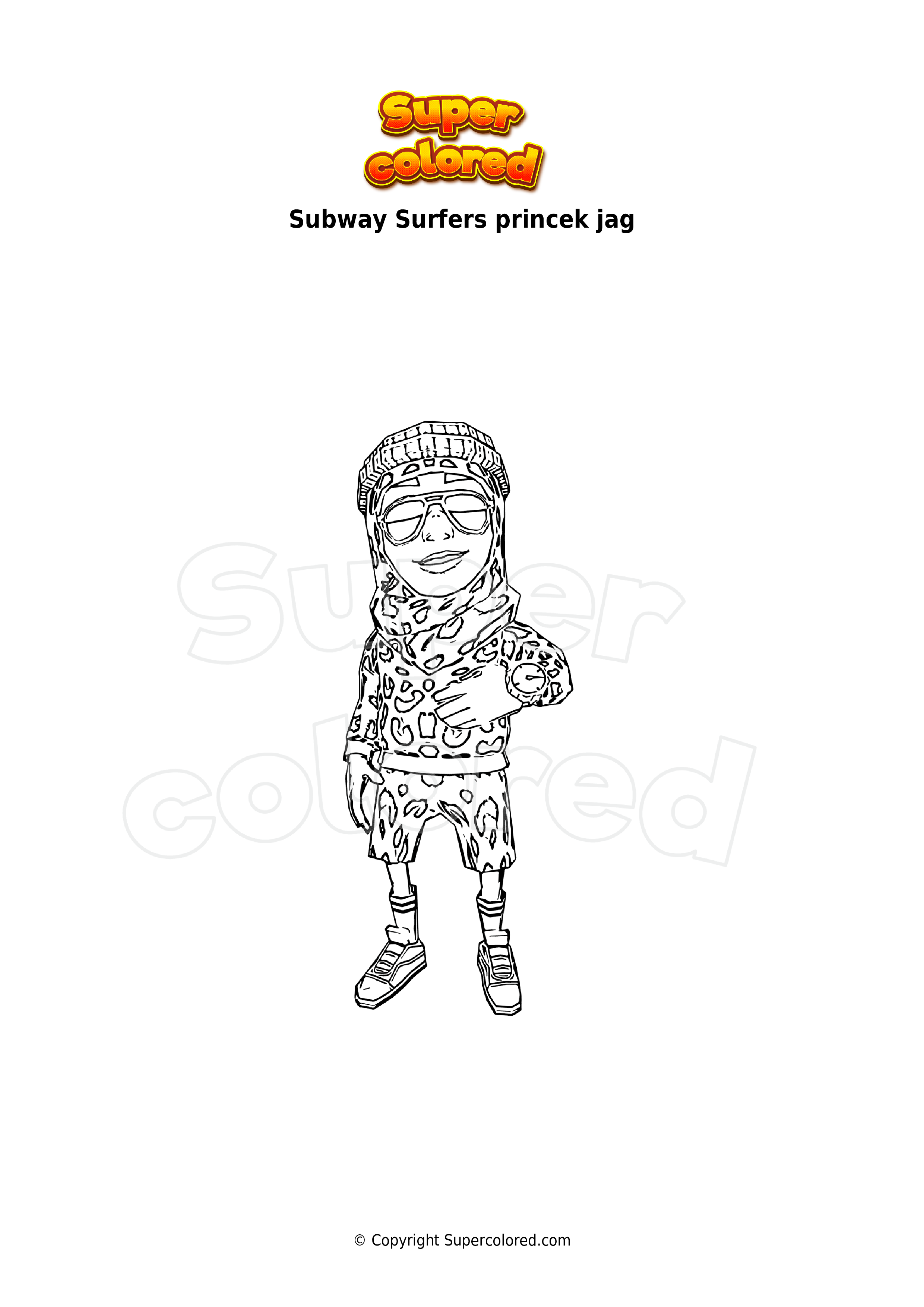 Coloring page Subway Surfers hugo zurich 