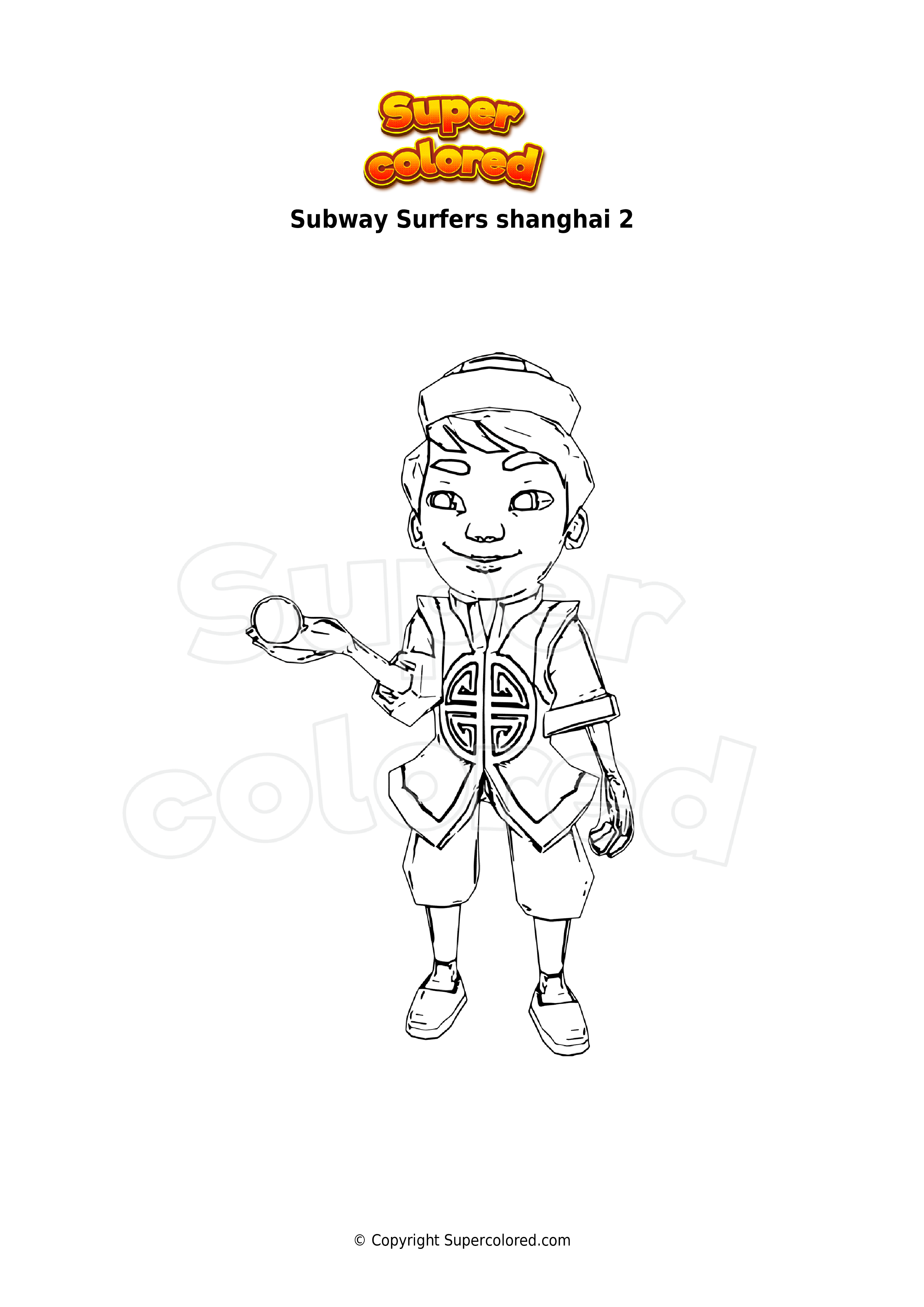 Coloring page Subway Surfers 2  Subway surfers, Surfer, Coloring pages