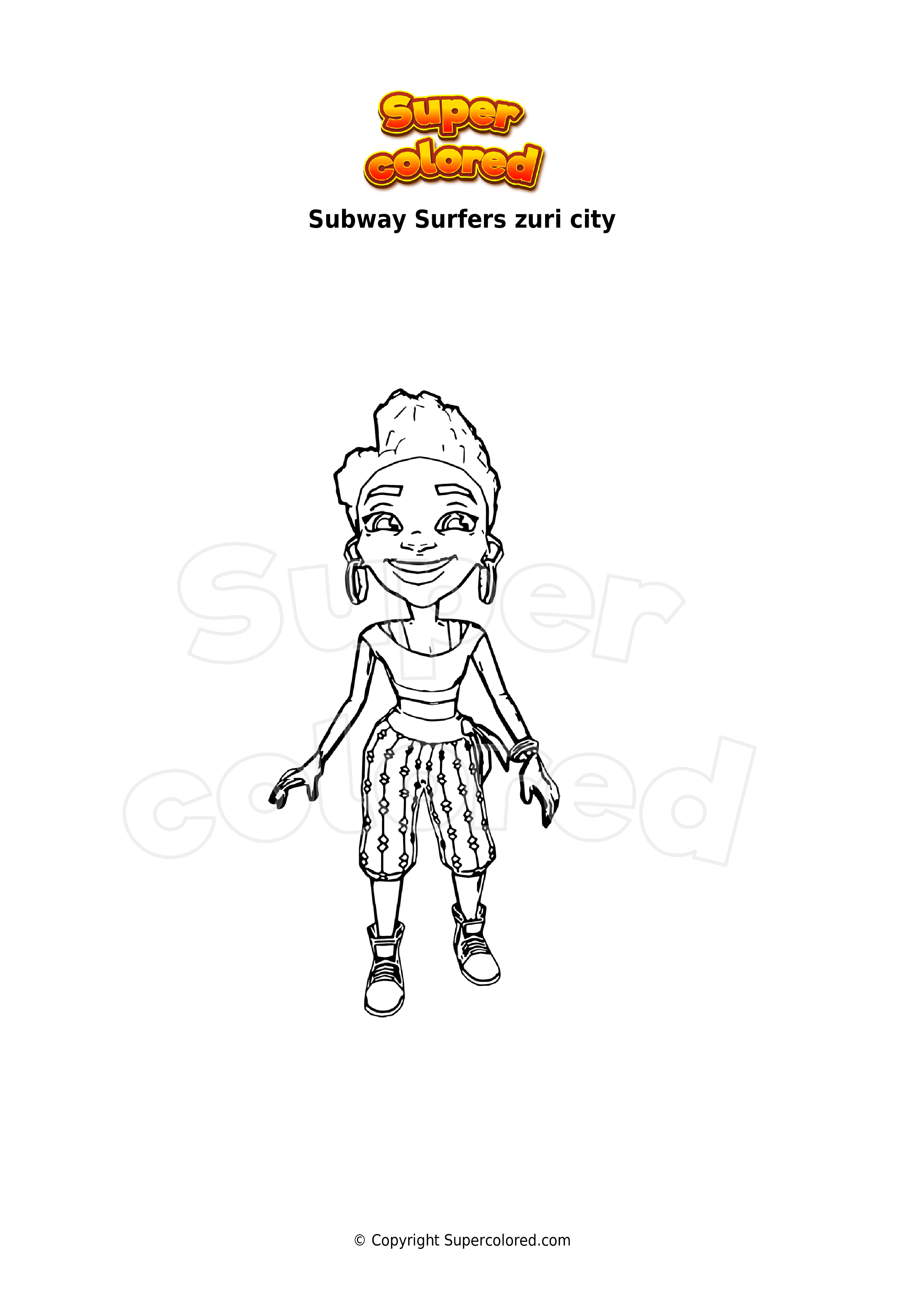Coloring page Subway Surfers zuri city 