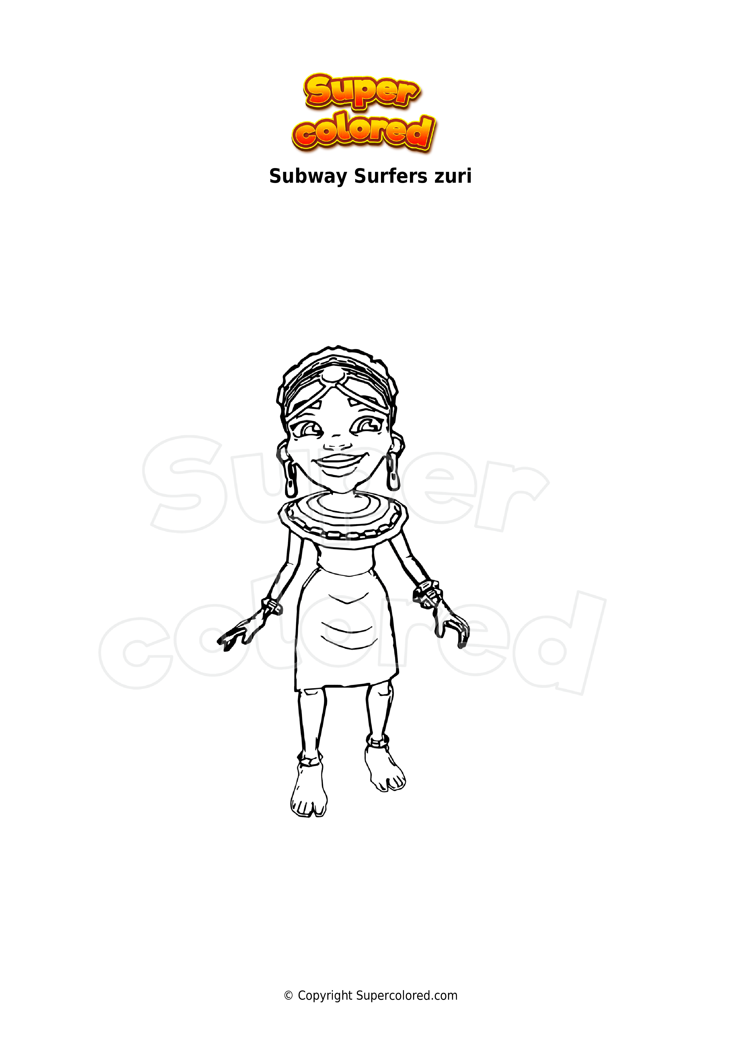 Coloring page Subway Surfers zuri 