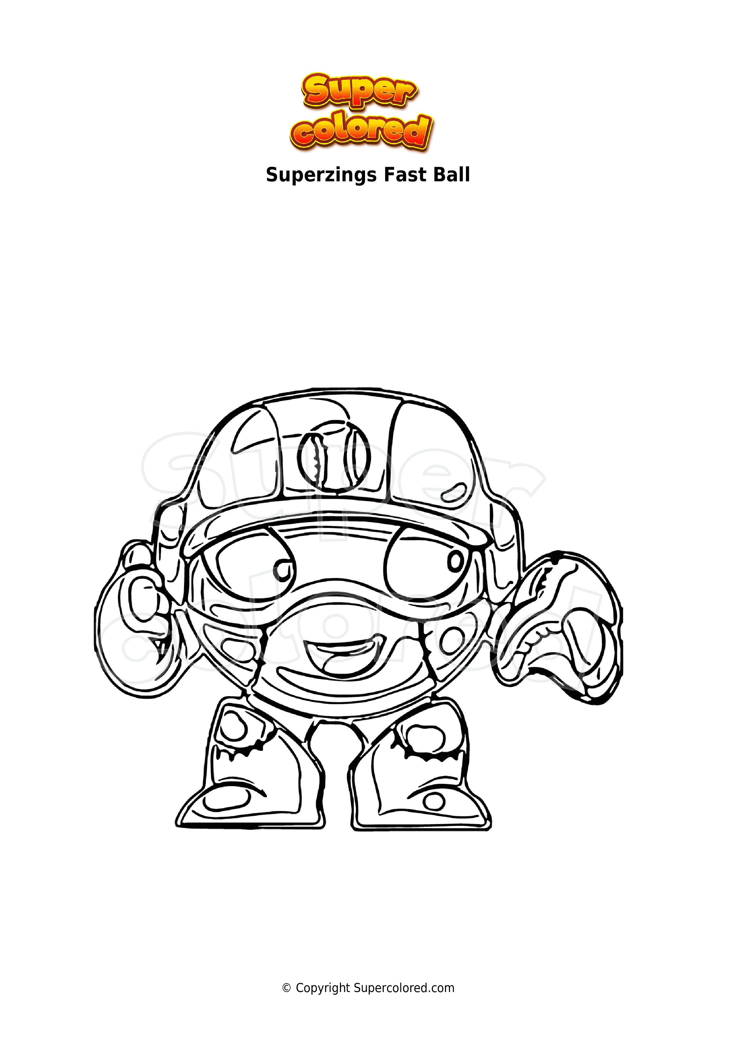 Coloring page Superzings Fast Ball - Supercolored.com