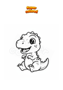 Coloring page T-Rex puppy